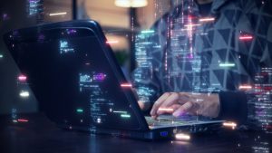 with digital overlay